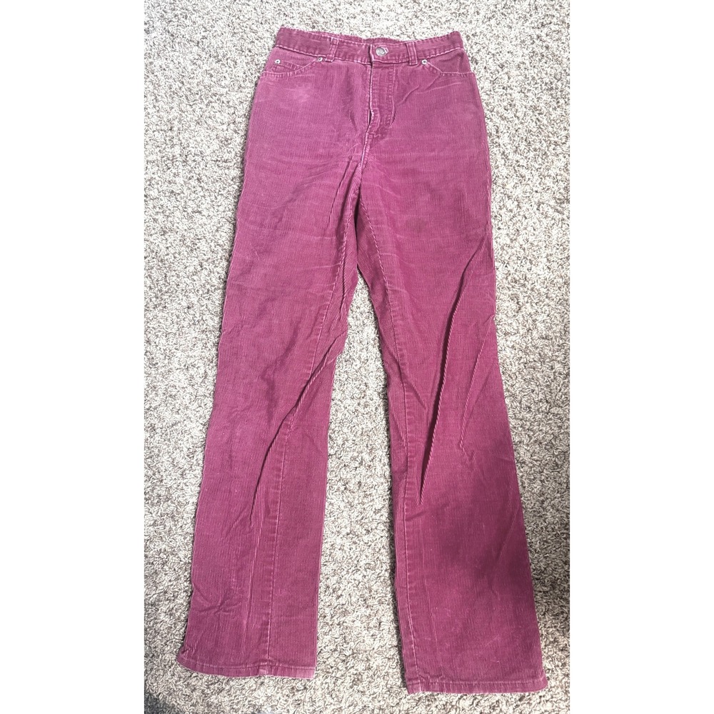 Vintage h.i.s. Chic Corduroy Jeans Burgundy High Waisted Straight Leg Small